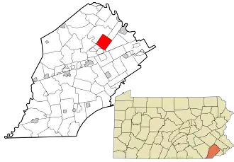 Location in Chester County and the state of Pennsylvania.