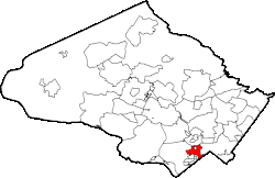 Location of Chevy Chase in Montgomery County