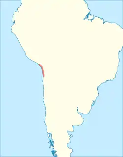 Map showing the extent of the Chinchorro culture