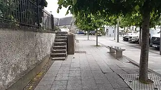 Old stone steps near the gatepiers