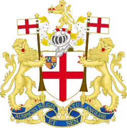 Coat of arms of the East India Company, used during the Company Raj (1757–1858)