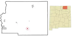 Location within Colfax County and New Mexico