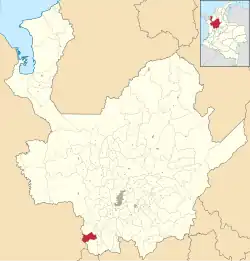 Location of the municipality and town of Betania in the Antioquia Department of Colombia