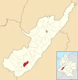 Location of the municipality and town of Timana in the Huila Department of Colombia