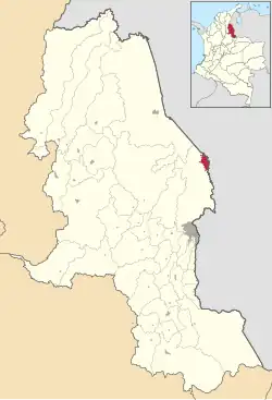 Location of the municipality and town of Puerto Santander in the Norte de Santander Department of Colombia.