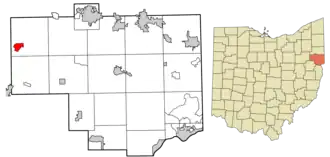 Location of Homeworth in Columbiana County, Ohio.