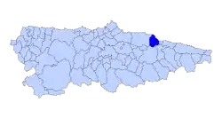 Location of Protected Landscape Area of Sierra del Sueve in Asturias