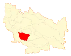 Location of the Bulnes commune in the Ñuble Region