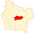 Map of Vilcún commune in the Araucanía Region