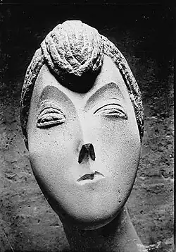 Constantin Brâncuși, 1909, Portrait De Femme (La Baronne Renée Frachon), now lost. Exhibited at 1913 Armory Show, published press clipping