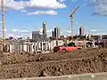 April 7, 2014, soon after the demolition of the Metrodome, pit dig, and start of construction