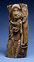 Egyptian ivory carving, one of the earliest examples of what in later Byzantine times was called Eleousa, or "Virgin of Tenderness". 7th century.