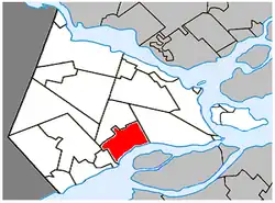 Location within Vaudreuil-Soulanges RCM