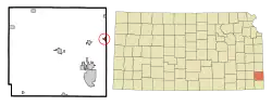 Location within Crawford County and Kansas