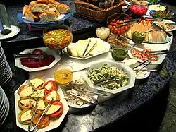 A rodízio side dish buffet selection