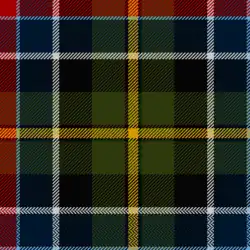 18th-century tartan with a herringbone selvedge at the bottom (detail)