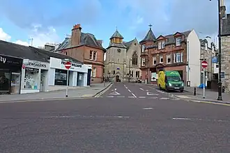 Cumnock town centre showing Glaisnock Street