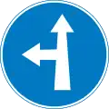 Go straight or turn left ahead