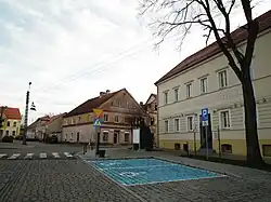 Main square with the library on the right