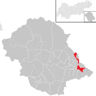 Location within Lienz district
