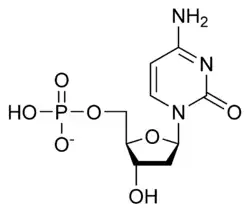 Skeletal formula of deoxycytidine monophosphate as an anion (1- charge)