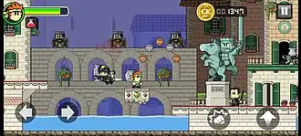 A level with platforming and enemies