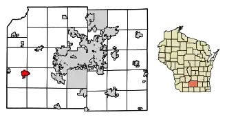 Location of Mount Horeb in Dane County, Wisconsin.