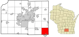 Location in Dane County and the state of Wisconsin.