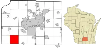 Location in Dane County and the state of Wisconsin.