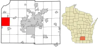 Location in Dane County and the state of Wisconsin.