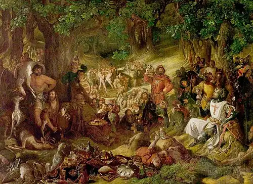 Robin Hood and His Merry Men Entertaining Richard the Lionheart in Sherwood Forest, 1839