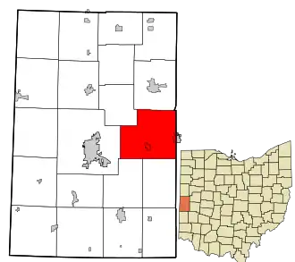 Location in Darke County and the state of Ohio.