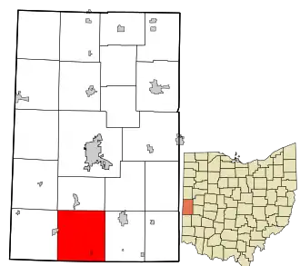 Location in Darke County and the state of Ohio