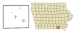 Location of Pulaski, Iowa