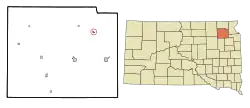 Location in Day County and the state of South Dakota