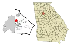 Location in DeKalb County and the state of Georgia