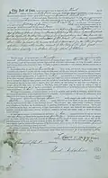 Deed of lease between Wiggins Ferry Company, Illinois, and Frederick Sebastian for a piece of land at the northern end of Bloody Island to be used as a boat yard, March 1, 1864