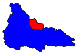 Dekkhinathiri Township (red) in Dekkhina District