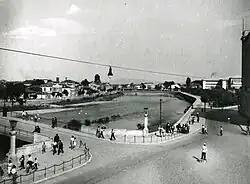 The main river running through the centre of Skopje, c. 1950