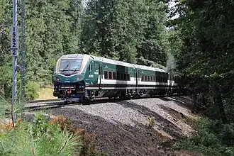 An Amtrak train passing through Alta in 2025