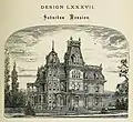 Hobbs' Architecture - Design LXXXVII - Suburban Mansion engraving, ca. 1876. Weigley Mansion (Heidelberg Hall) was the only structure ever built using this design.