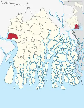 Location of Diamond Harbour II community development block in South 24 Parganas district