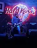 Live with Nicotine at the Hard Rock Cafe in Hyderabad, India, in 2016.