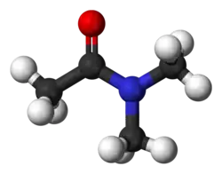 Ball and stick model of dimethylacetamide