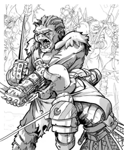 Image 4Orcs were popularized by fantasy author J. R. R. Tolkien and are found in many fantasy games. (from Dungeons & Dragons controversies)