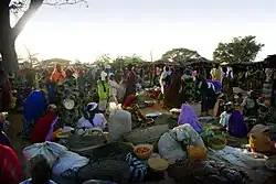 An open-air marketplace in Dogo, Niger