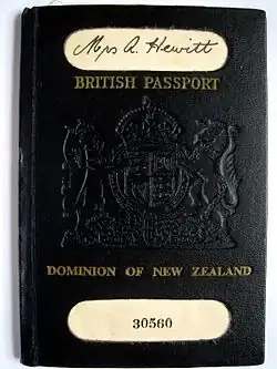 1949 Dominion of New Zealand passport