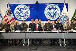 President Donald J. Trump participates in a U.S. Customs and Border Protection round table discussion at the U.S. Customs and Border Protection National Targeting Center, Friday, February 2, 2018, in Sterling, Virginia.