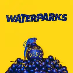 The cover consists of a yellow background with the band's name written in watery design and colored using blueberries. Below it is a grenade colored in blue on top of a bunch of blueberries, with the album title carved out on the grenade.
