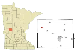 Location of Evansville, Minnesota